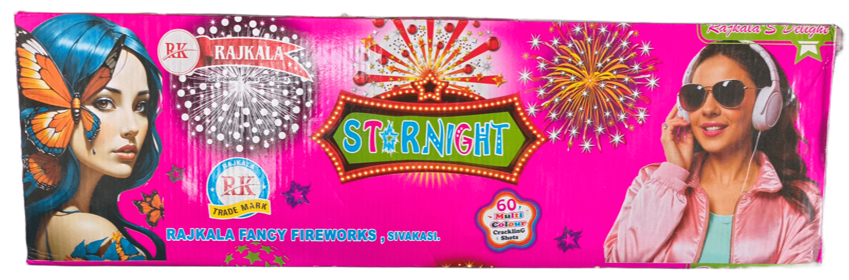 60 Shots (multicolor & crackling)